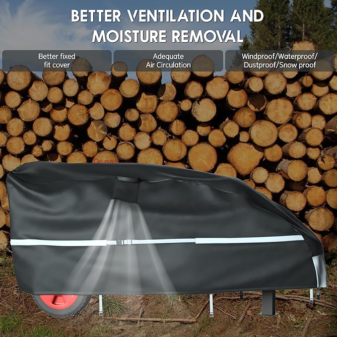 Log Splitter Cover,89 ×45 × 39 inch,Made of 900D Silver Coated Waterproof Oxford Cloth, 100% Waterproof, Weather Resistant, Tear Resistant, Suitable for 15-45 Ton Log Splitter (black)