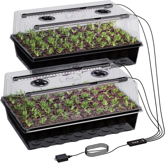 120-Cell Self-Watering Seed Starter Tray with Grow Light, Seed Starter Kit with 4.07โ Humidity Dome, Indoor Seedling Starter Tray, Seed Starting Trays for Plant Germination, Seeds Growing