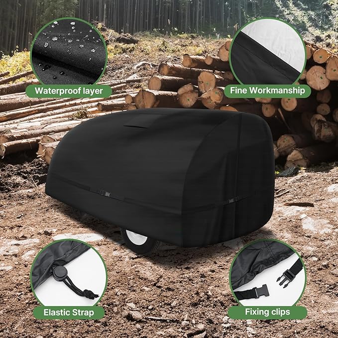 Cartist Log Splitter Cover Waterproof(83 "L X 45 "W X 39 ") Suitable for 15-45 ton log splitter cover All Weather Protection Resistant to rain,snow,wind,UV wood splitter cover- black
