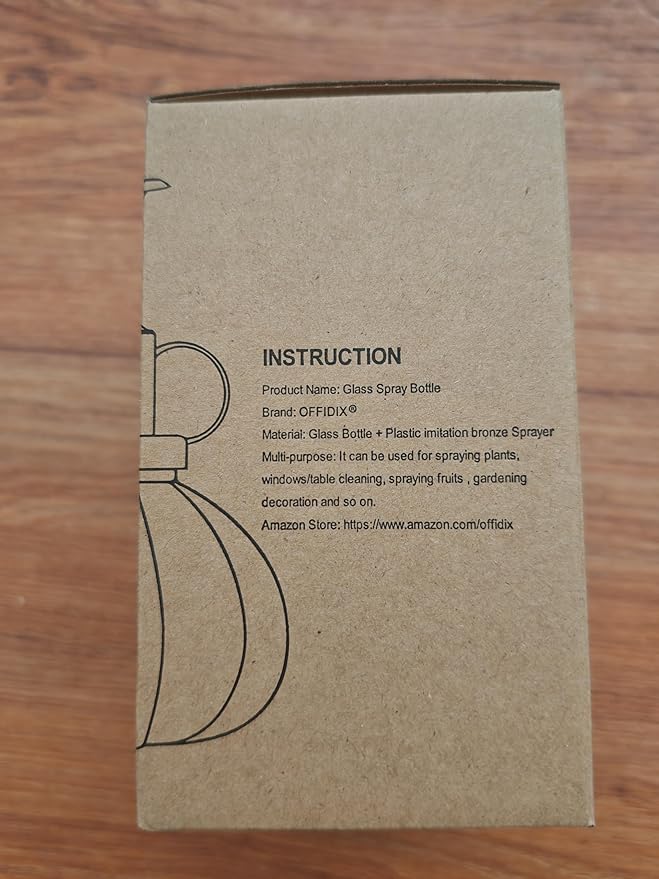 OFFIDIX Glass Watering Spray Bottle,Plant Mister watering can indoor with Bronze Plastic Top Pump, Glass Small Watering Can for Garden, Plants, Cleaning (Purple)