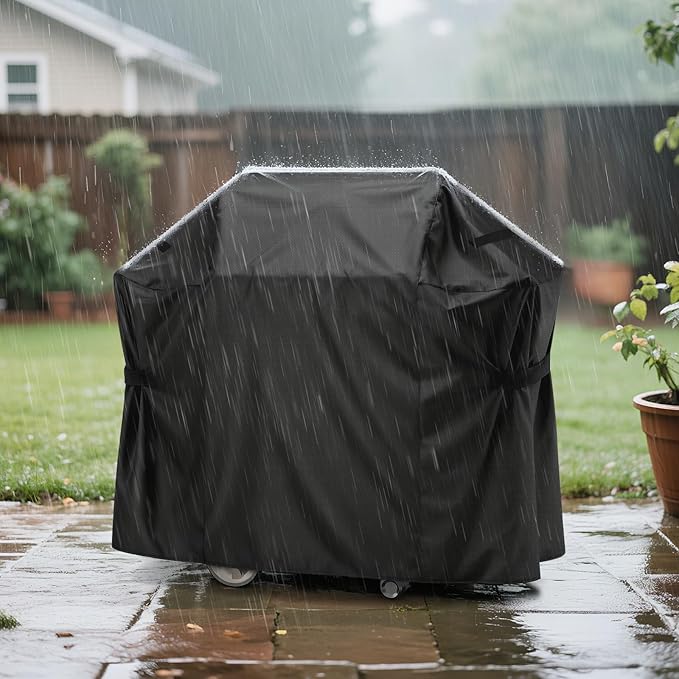 LBTING Grill Cover, 48-inch Heavy Duty 300D Oxford Waterproof Windproof UV Resistant BBQ Gas Grill Cover for Outdoor Barbecue Fit Most Brands Weber, Brinkmann, Char Broil, Holland