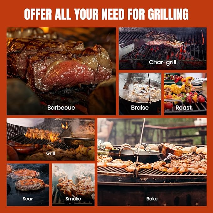 Z GRILLS Wood Pellet Grill & Smoker 8-in-1 Pellet Grill with Automatic Temperature Control,Meat Probes,572 Sq. in Area for Backyard Camping Outdoor Party