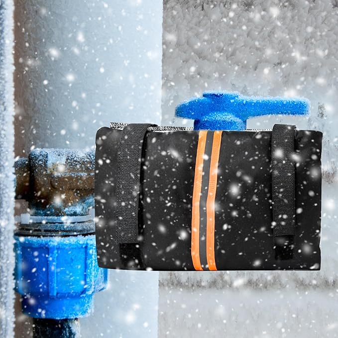 2Pcs Outdoor Faucet Covers for Winter Freeze Protection, Reusable Insulated Hose Bib Cover with Reflect Strip Waterproof Freeze Miser Water Faucet Insulation Socks Wrap for Outside Garden Spigot Pipe
