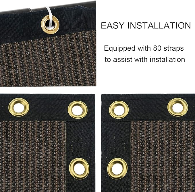 Sunnyglade 6 feet x 100 feet Privacy Screen Fence Heavy Duty Fencing Mesh Shade Net Cover for Wall Garden Yard Backyard (6 ft X 100 ft, Brown)