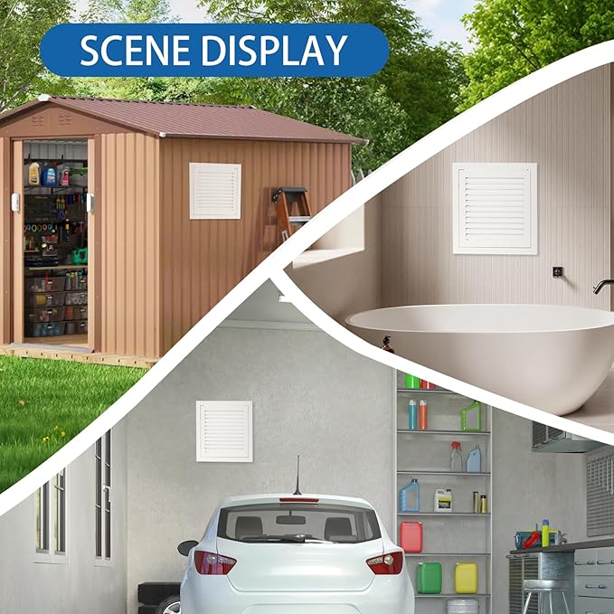 11.5 x 11.5 Louvered Access Panel with Elephant Trunk Latch - Access Panel with Vent - White Aluminum - Inside Dimensions: 10 x 10 inch