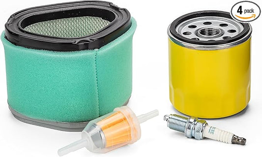 BlueStars GY20661 Air Filter Oil Filter Tune Up Kit - Compatible with John D L110 LT160 LX266 M145944 Lawn Mower Kohler CV13S CV16S CV490 CV491 CV492 CV493 Command Pro Parts 12 083 10-S, 12 083 16