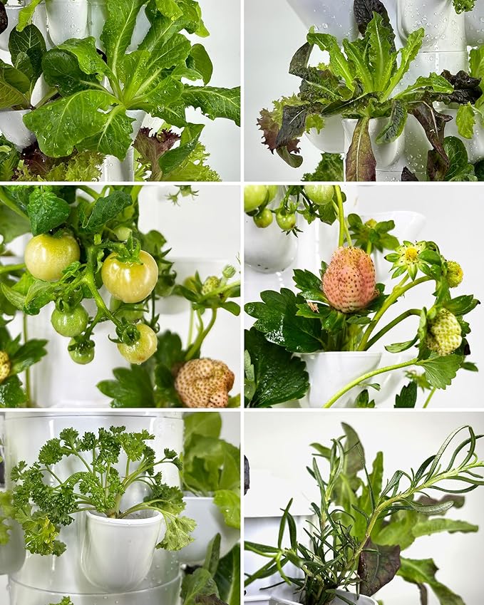 Hydroponic Tower Growing System,45 Pods Vertical Garden,Suitable for Indoor and Greenhouse, Grow Herbs and Vegetables,Houseplant Farming with Water Circulation and Automatic Timer
