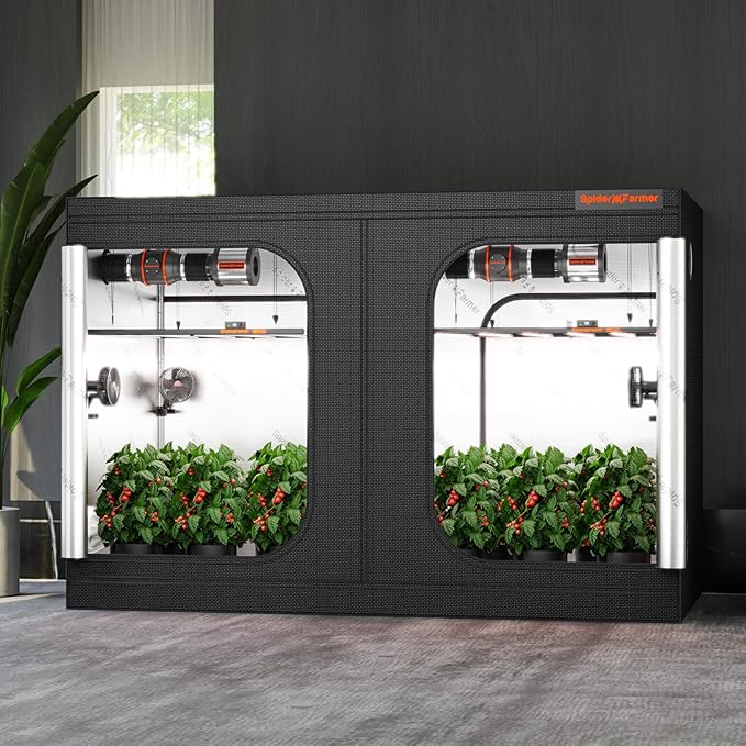 Spider Farmer 10x5 Grow Tent Pro-Grade, 120"x60"x80", with Observation Window and Floor Tray, 1680D Thicken Mylar Canvas, 10x5x6.6 for Indoor Hydroponic Growing for SF7000, SE7000, G7000