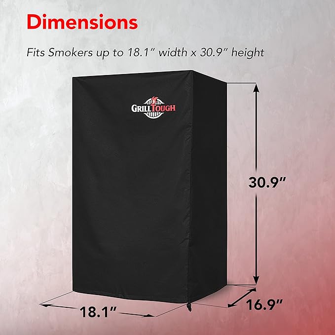 Heavy Duty Smoker Cover for Outdoor Griddle, 30 Inch – Waterproof, Weather Resistant, UV & Fade Resistant with Adjustable Straps – BBQ Cover for Flat Grill, Black
