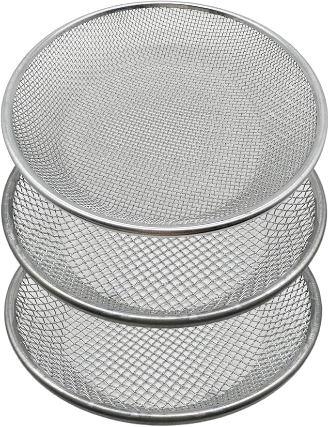 3 PCS Soil Sieve for Garen -12 inches Soil Sifter for Rocks Compost Suitable for 5 Gallon Drums 10mm,6mm,3mm