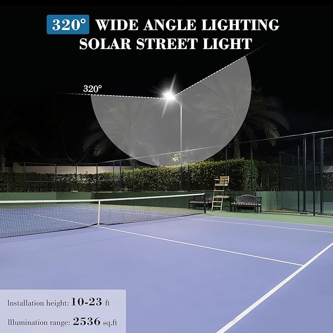 10000W Solar Street Lights Outdoor - Wide Angle Solar Lights Outdoor Motion Sensor, Commercial Parking Lot Light Dusk to Dawn, 7000K LED Street Light Solar Powered Heavy Duty for Yard(2 Pack)