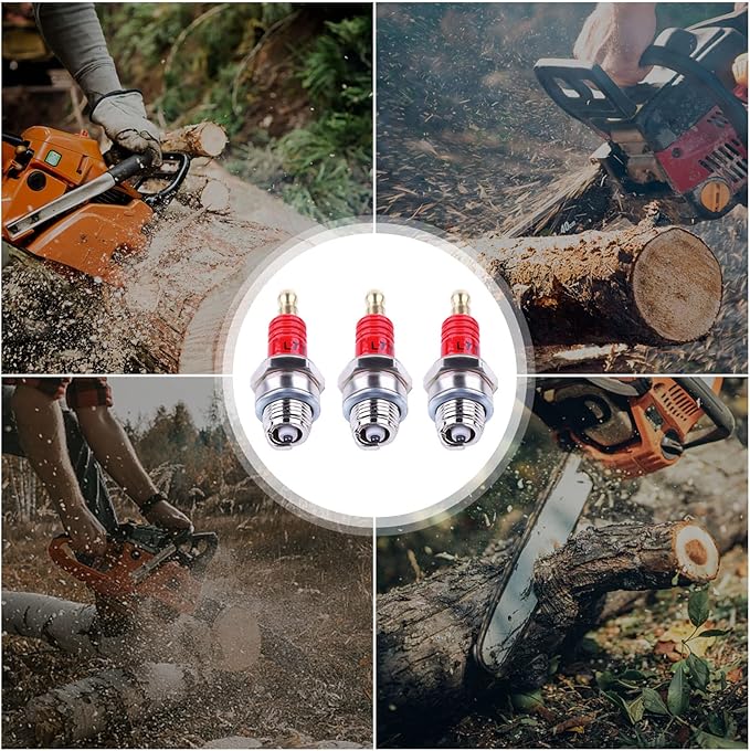 3 Pack L7T Spark Plug for 2-Stroke Small Engine for Husqvarna 33cc 43cc 47cc 49cc Chainsaw Trimmer Lawn Mower Chainsaw Trimmer Blower