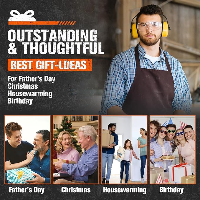 Heavy Duty Power Tool Organizer Wall Mount with Charging Station, Large Garage Organization with 10 cordless Drill Holder, 4 Layers Tool Organizers and Storage, Tool Rack with 6 Power Strip, Black