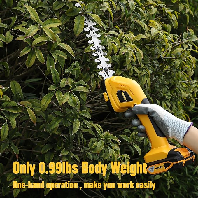 2-in-1 Cordless Grass Shear & Hedge Trimmer Compatible with Dewalt 20V Battery Handheld 4" Grass Cutter & Electric 8" Shrubbery Trimmer for Yard, Lawn, Garden, Shrub (Tool Only)