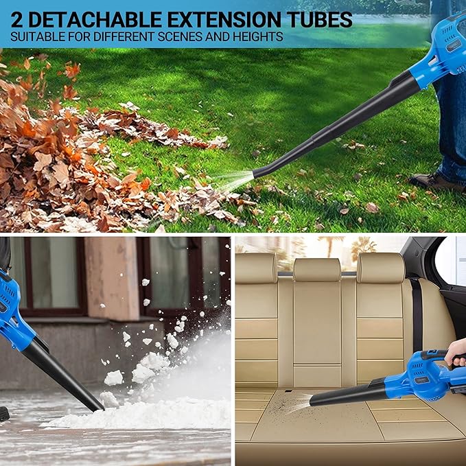 20V Cordless String Trimmer & Edger and Leaf Blower Combo Kit, 12 Inch Weed Wacker with 90 Degree Adjustable Head, 130 MPH Electric Leaf Blower, with 2 x 2.0Ah Batteries and Fast Charger