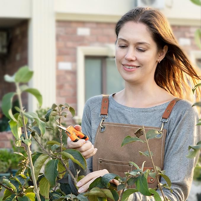VIVOSUN 12-Pack 6.5 Inch Gardening Scissors Hand Pruner Pruning Shear with Straight Stainless Steel Blades Orange