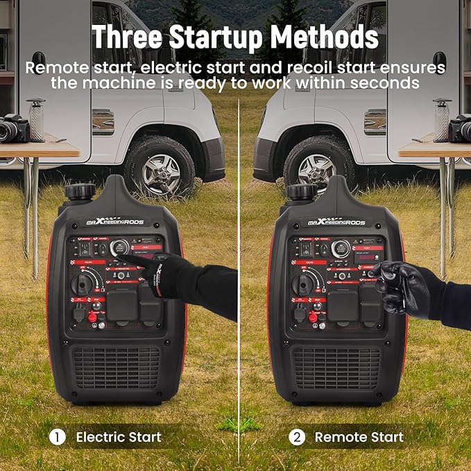maXpeedingrods 4800W Gasoline Inverter Generator, Electric Start and Remote Start, Gas Powered Generator for Outdoor Camping, Home Backup, EPA Compliant