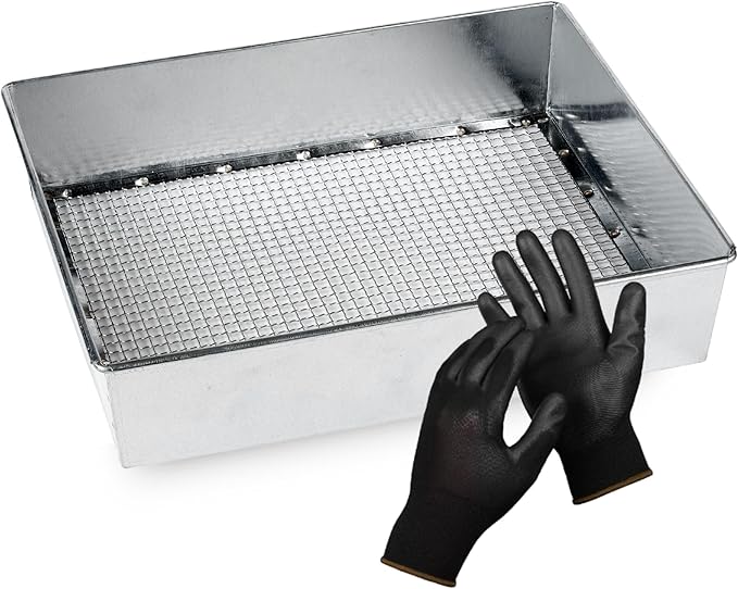 Soil Sifter, Standard Size (12 x 10 inches) with 1/4-inch Mesh, Trapping and Garden Sieve for Dirt, Sand, Rocks, and Compost