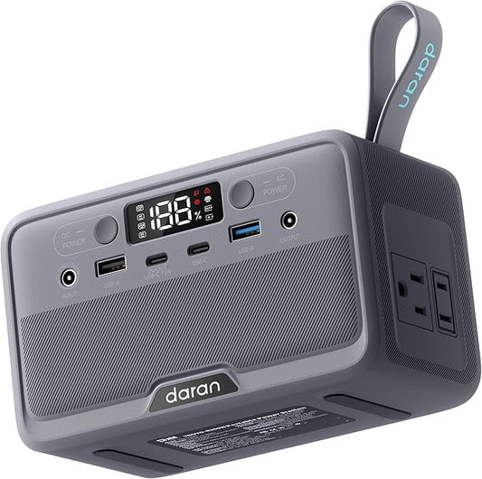 Portable Power Station 28000mAh LiFePO4 Battery, 100W (200W Surge) Laptop Power Bank Fast Charging AC Outlet with 4-Port USB & PD, Solar Generator for Outdoor Camping, Emergency, Travel (TSA Approved)