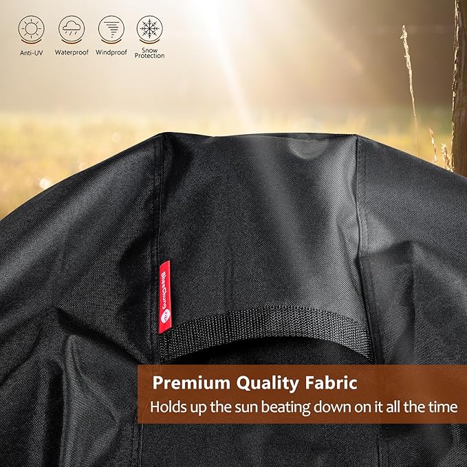 SheeChung Fire Pit Cover Round 33" Dx30 H for Globe fire Ball,Waterproof Heavy Duty 600D Wood Fire Globe Fire Pit Cover for Outdoor fire with BBQ Grill Globe Large Round Pit