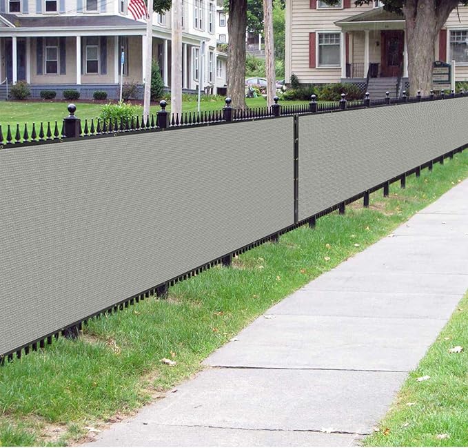Sunnyglade 6 feet x 100 feet Privacy Screen Fence Heavy Duty Fencing Mesh Shade Net Cover for Wall Garden Yard Backyard (6 ft X 100 ft, Grey)