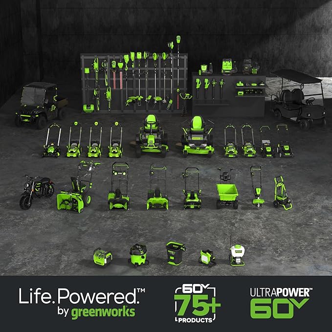 Greenworks 60V 17" Brushless (Push) Mower + 60V 13" String Trimmer, 4.0Ah Battery and 3A Charger