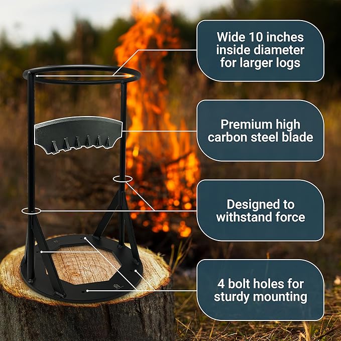 Kindling Splitter for Firewood, Heavy Duty Manual Log Splitter – Best in Class for Fire Pit, Bonfire and Campfire Accessories - Easy and Safe Wood Splitter Tool - Great for Campsites (XL)