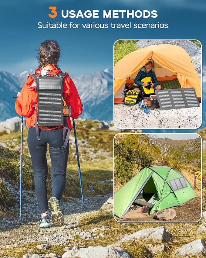 MARBERO 150W Peak Solar Generator with 30W Solar Panel 111Wh Camping Portable Power Station 110V Power Bank with AC Outlet(2*USB A, 2*USB C, 2*AC) for Outdoor Travel Home Blackout Emergency Hurricane