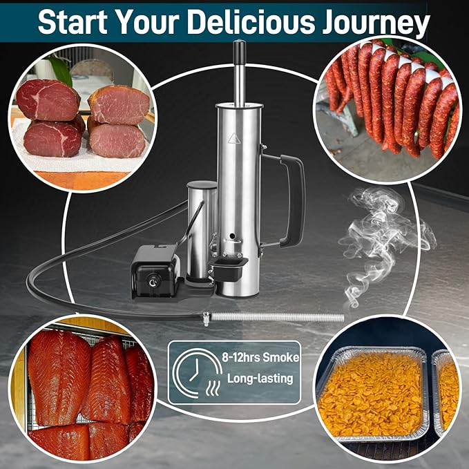 Cold Smoke Generator for Traeger Smoker Grill, Cordless Electric Smoke Tube with Air Pump, Cold Smoking for Cheese - Continuous Billowing Smoke, Men Gifts, for Tailgating, Backyard, Party
