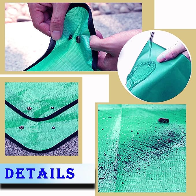 Plant Repotting Mat for Indoor Plants Potting Soil, 43" X 29" Large Plant Repotting Potting Tray, Portable Potting Mat Gardening Tray for House Plants Succulents, with 15 Pieces Pot Hole Mesh Pads