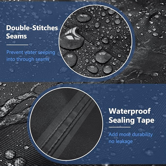 STARTWO Patio Furniture Covers, 4 Piece Heavy Duty Waterproof Outdoor Furniture Cover Set for Rattan Wicker Couch Chairs,Windproof Buckle Strap,Black