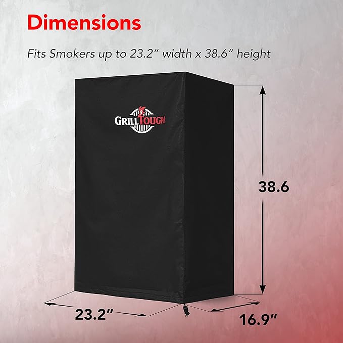 Heavy Duty Smoker Cover for Outdoor Griddle, 40 Inch – Waterproof, Weather Resistant, UV & Fade Resistant with Adjustable Straps – BBQ Cover for Flat Grill, Black