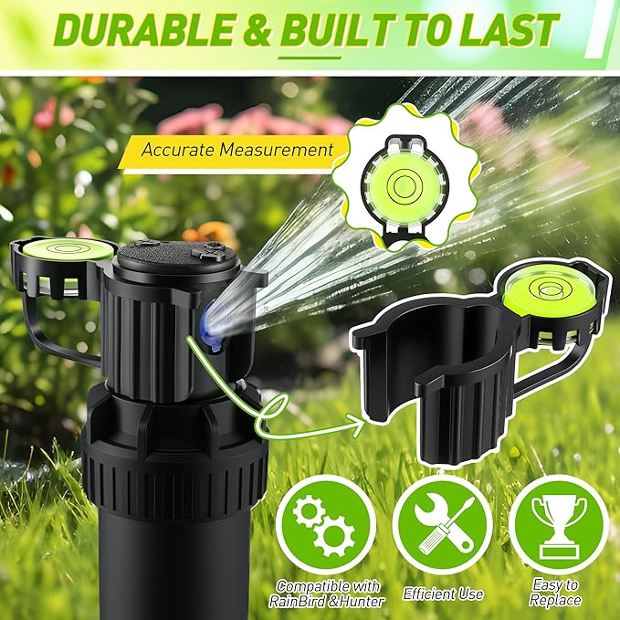 Sprinkler Head Tool Compatible with Rain Bird Hold-Up Tool, 2 Pcs Rotor Hold Up Kit with Bubble Level and Sprinkler Spray Head Rotor Adjustment Screwdriver for Lawn Irrigation System Repair