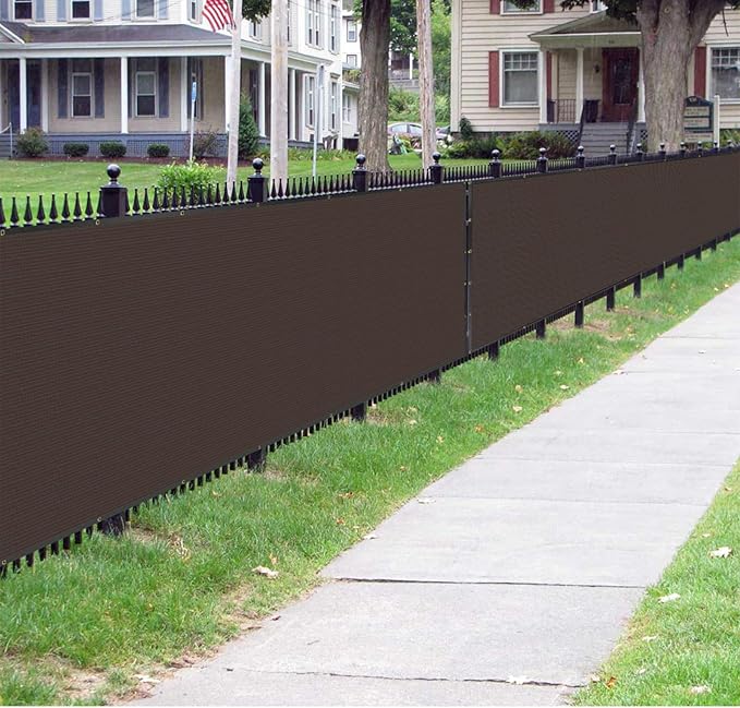 Sunnyglade 6 feet x 100 feet Privacy Screen Fence Heavy Duty Fencing Mesh Shade Net Cover for Wall Garden Yard Backyard (6 ft X 100 ft, Brown)