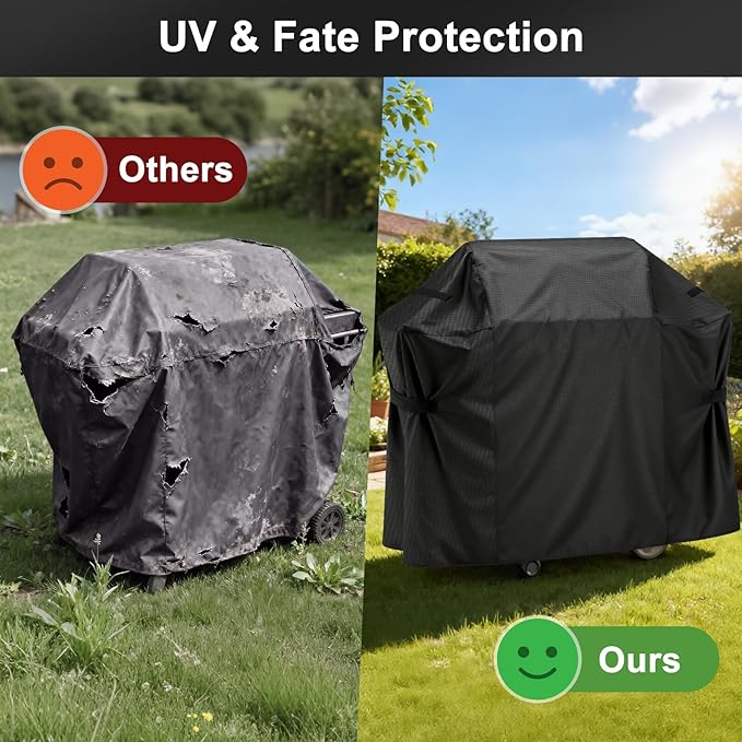 LBTING Grill Cover, 44-inch Heavy Duty 300D Oxford Waterproof Windproof UV Resistant BBQ Gas Grill Cover for Outdoor Barbecue Fit Most Brands Weber, Brinkmann, Char Broil, Holland