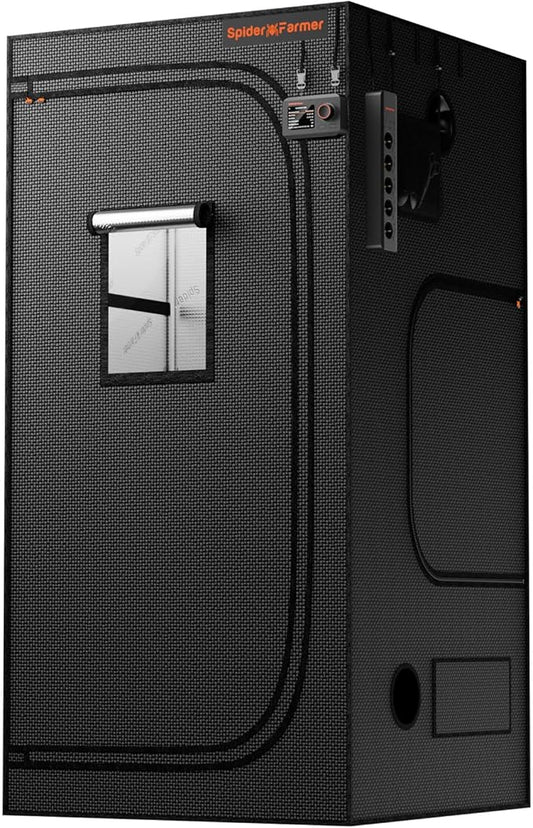 Spider Farmer 3x3 Grow Tent 2025 New, 36"x36"x70", with Hook for Controller and Power Strip, Enlarged View Window, 1680D Thicken Mylar Canvas for Indoor Hydroponic Growing for SF2000Pro, SE3000, G3000