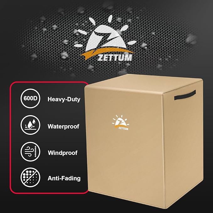 Zettum Air Conditioner Cover for Outside Units 34 Inch - 600D Air Conditioning AC Covers Waterproof, Outdoor Winter Cover for Central AC Condenser, Pool Heater, Heat Pump, HVAC and More