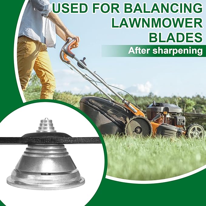 Lawn Mower Blade Sharpener and Balancer, 15°-45° Adjustable Mower Blade Sharpening Tool with Blade Balancer Kit Many Types of Mower Blade, Black