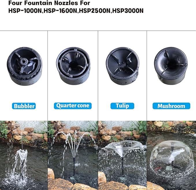WaterRebirth HSP1000N Turtle Shell Submersible Pump with Fountain Jets - for Turtle Tanks, Ponds, Aquariums - 264GPH High Flow
