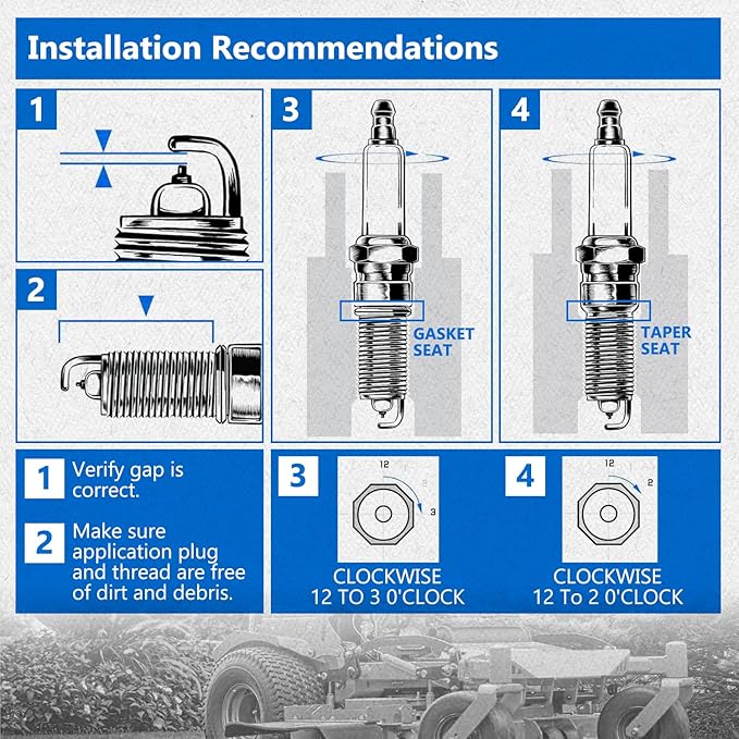 Replacement 491055S Spark Plug for Briggs & Stratton 491055MA 72347GS 594056 805115 491055 84007216 Lawn Mower Models