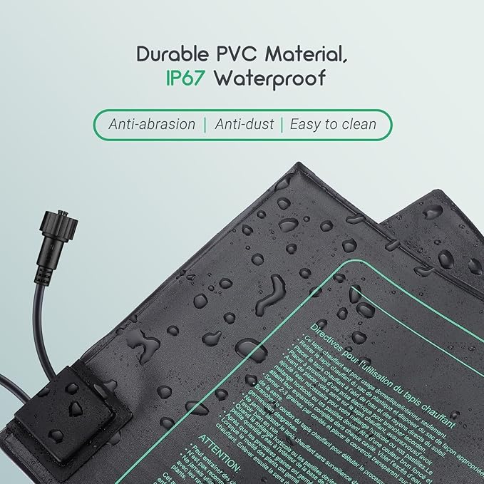 LUXBIRD 4 Pack Seedling Heat Mats with Digital Thermostat Controller, 10" x 20.75" Waterproof for Seed Starting, Germination, Hydroponics, Brewing, Breeding, Greenhouses (LB-HT04)