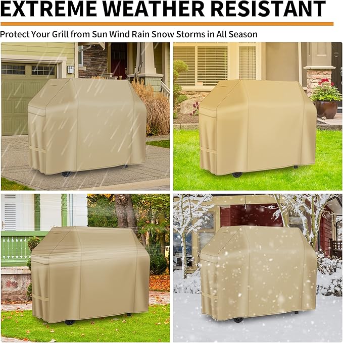 NEXCOVER Barbecue Gas Grill Cover - 58 Inch Waterproof BBQ Cover, Outdoor Heavy Duty Grill Cover, Fade & Weather Resistant 600D Upgraded Material, for Weber, Brinkmann, Char Broil and More