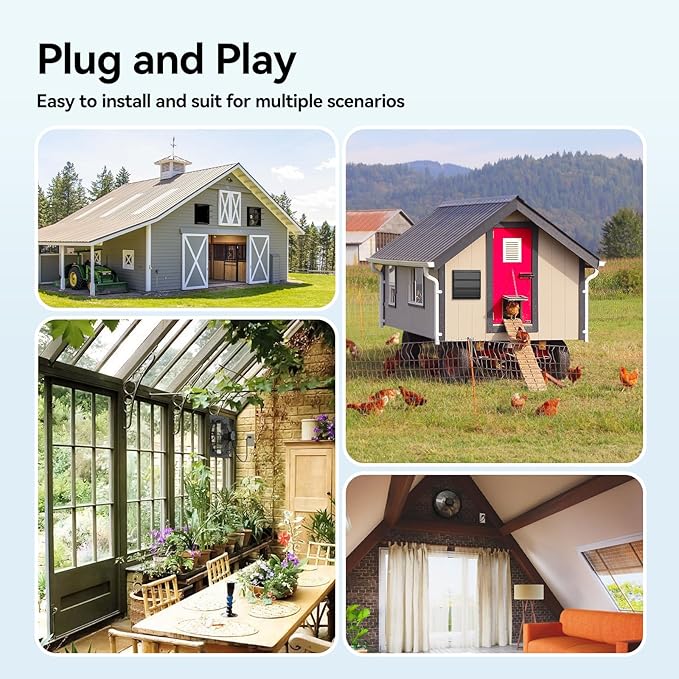 addlon 16 Inch Shutter Exhaust Fan Wall Mounted with EC Motors and Remote Control, Timer, 8 Speeds, 2650CFM, Low Noise, Easy to Install, Plug in Ventilation Fan for Garages, Shops, Greenhouse, Attic