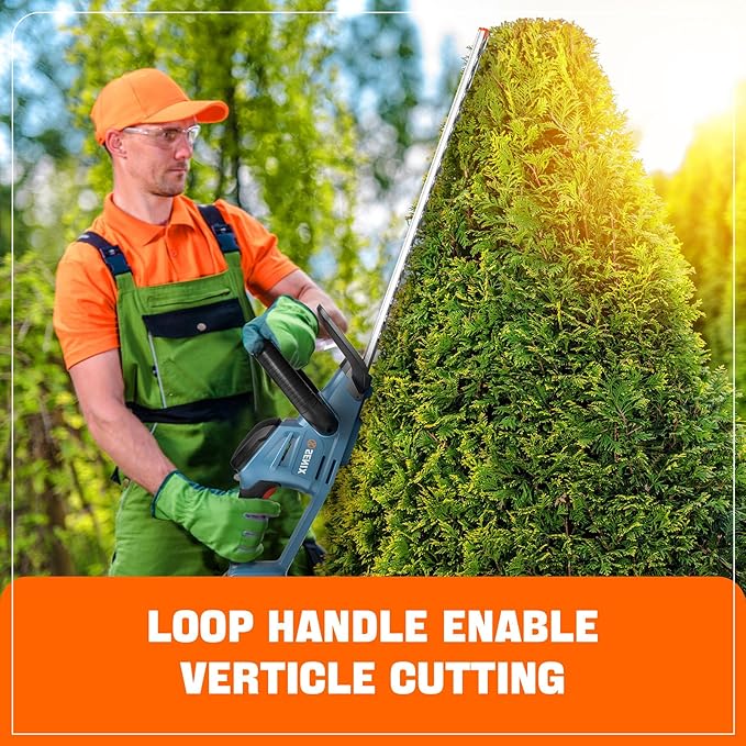 SENIX HTX2-M-0 X2 20 Volt Max* 18-Inch Battery Powered Cordless Hedge Trimmer with Brushless Motor, Double-Sided Dual Action Blades, 3/4" Cutting Capacity, Tool Only, Battery Not Included