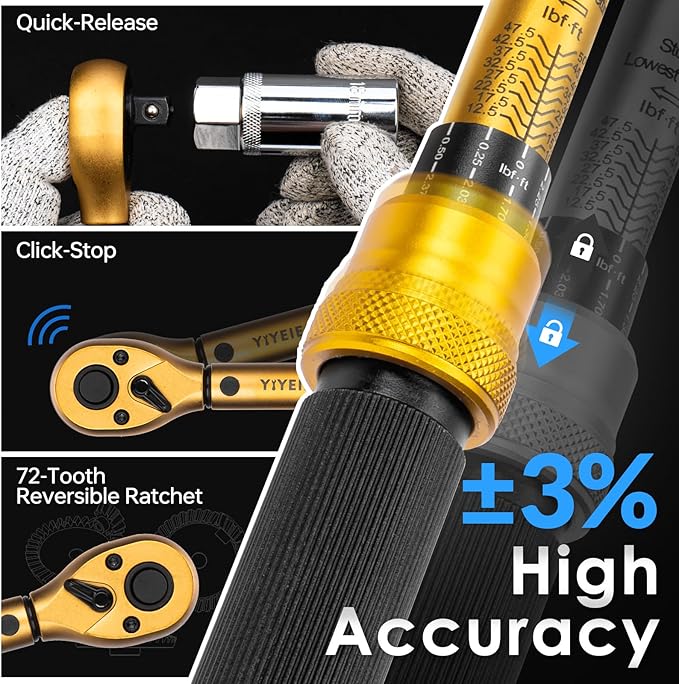 10PCS Full Magnetic Spark Plug Socket Set with 3/8" Drive Torque Wrench (5-50 FT.LB/6.8-67.8Nm), Swivel Magnetic Spark Plug Removal Kit Includes 14, 16, 18mm& 9/16, 5/8, 3/4, 13/16 Inch Sockets