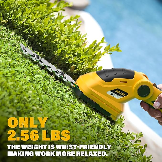 7.2V Cordless Hedge Trimmer & Grass Shears, 2 in 1 Electric Handheld Shrub Trimmer, Lightweight Rechargeable Bush Trimmers for Yard, Lawn, Garden