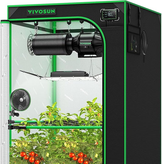 VIVOSUN GIY Plus Smart Grow Tent Kit, 3x3ft 3-Plant System, WiFi-Integrated Automatic Grow System with 2000D Mylar Grow Tent, Full-Spectrum Programmable Grow Light, Enhanced Ventilation & Circulation