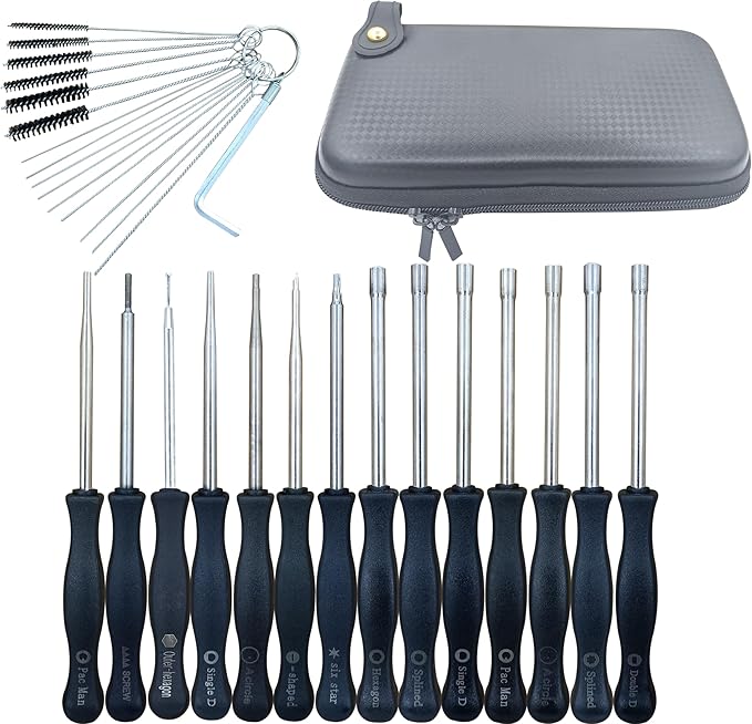 Carburetor Adjustment Tool Screwdriver Cleaning Kit Carrying Case for Common 2 Cycle Small Engine Stihl Echo Poulan Husqvarna MTD Ryobi Homelite Trimmer Weedeater Chainsaw Pack of 14