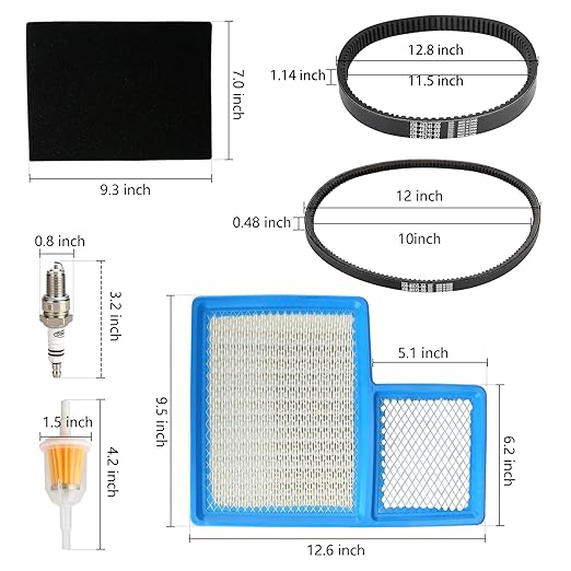 10L0L Golf Cart Tune Up Kit with Starter Generator Belt & Drive Belt for Yamaha 1996-up G16 G19 G22 & 2012-up G29 Gas Model W/ 4 Cycle 301cc 357cc Engine Air Filter Pre Fuel Filter Spark Plug