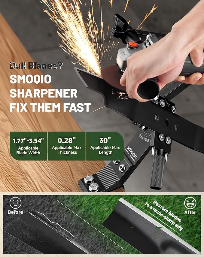 Lawn Mower Blade Sharpener, Lawnmower Blade Sharpening Tool with Balancer, Blade Sharpner Kit for Grinder